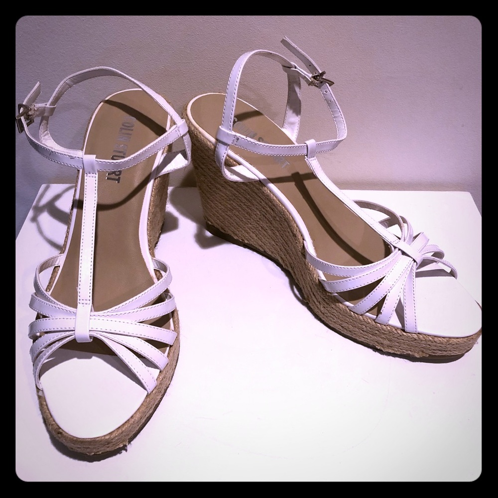 Colin Stuart Size 10 White Leather Espadrilles